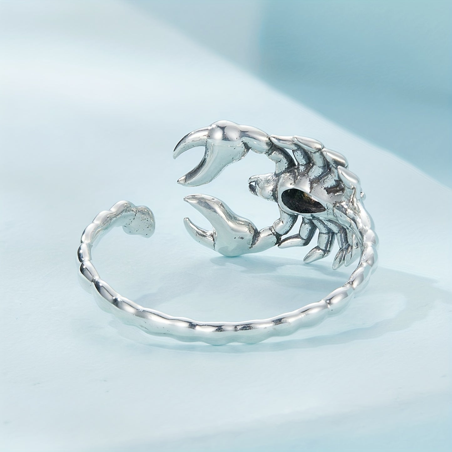 925 Sterling Silver Trendy Scorpion Cuff Ring, Halloween Decor